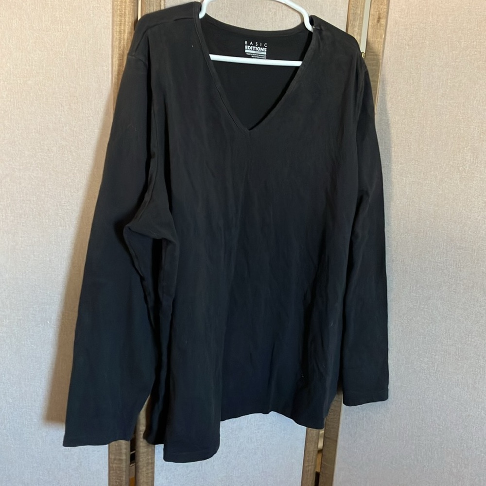FINAL MARKDOWN Basic Editions Black Cotton Blend Top 3x